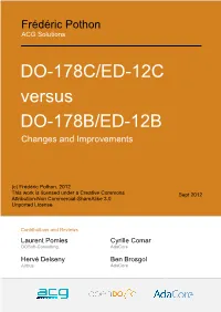 DO-178C/ED-12C Versus DO-178B/ED-12B Changes and Improvements