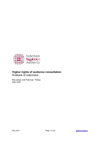 Higher Rights of Audience Consultation: Analysis of Responses