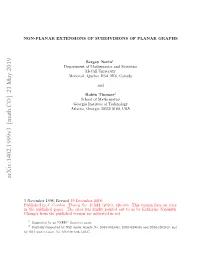 Non-Planar Extensions of Subdivisions of Planar Graphs