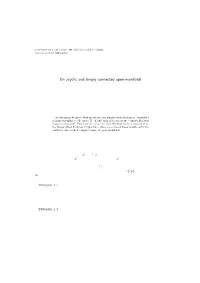 On Acyclic and Simply Connected Open Manifolds