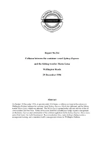 Report 96-214 Collision Between the Container Vessel Sydney Express
