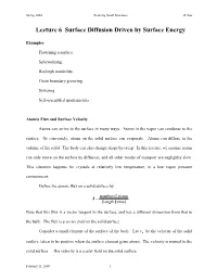 Surface Diffusion Driven by Surface Energy