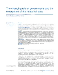 The Changing Role of Governments and the Emergence of the Relational State