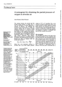 A Nomogram for Obtaining the Partial Pressure of Oxygen in Alveolar Air