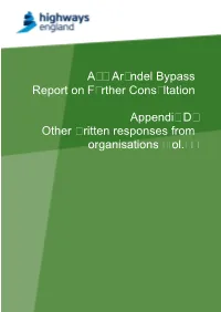 A27 Arundel Bypass Report on Further Consultation