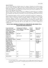 "Blacklist" of Airlines from March 2010