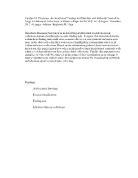 Carolyn M. Chesarino. an Analysis of Finding Aid Structure and Authority Control for Large Architectural Collections