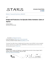 Design and Production of an Episodic Online Animation: Cairns of Apeiron