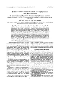 Isolation and Characterization of Staphylococci from Human Skin 11