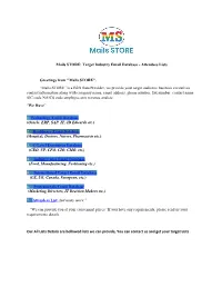 Mails STORE: Target Industry Email Database - Attendees Lists