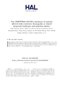 New ZMPSTE24 (FACE1) Mutations in Patients Affected with Restrictive