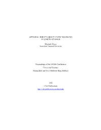 Optional Direct Object Clitic Doubling in Limeño Spanish