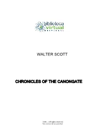 Walter Scott Chronicles of the Canongate