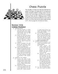 Chess Puzzle ��������������������������������������������� Players of All Ages, and Especially for Young People