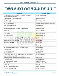 Important Books Released in 2018