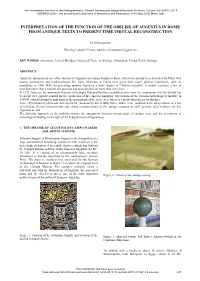 Interpretation of the Function of the Obelisk of Augustus in Rome from Antique Texts to Present Time Virtual Reconstruction