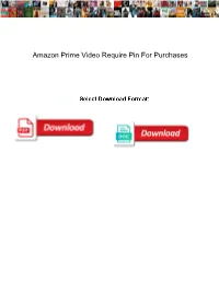 Amazon Prime Video Require Pin for Purchases