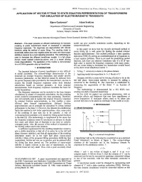 Application of Vector Fitting to State Equation Representation of Transformers for Simulation Of
