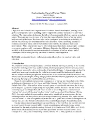 Confronting the Threat of Nuclear Winter Seth D