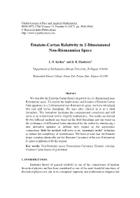 Einstein-Cartan Relativity in 2-Dimensional Non-Riemannian Space