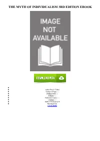 |FREE| the Myth of Individualism 3Rd Edition