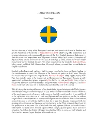 HAIKU in SWEDEN Lars Vargö