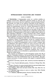 Hypergeodesic Curvature and Torsion