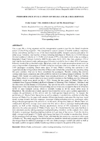Performance Evaluation of Dhaka Chaka Bus Service