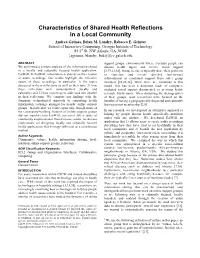 Characteristics of Shared Health Reflections in a Local Community Andrea Grimes, Brian M