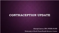 Contraception Update