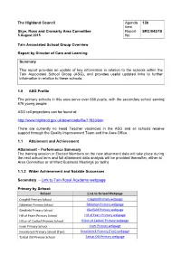 Item Skye, Ross and Cromarty Area Committee Report SRC/043/15 5 August 2015 No
