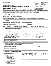 National Register of Historic Places Registration Form This Form Is for Use in Nominating Or Requesting Determination for Individual Properties and Districts