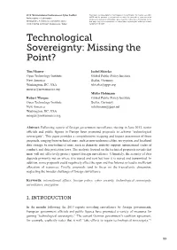 Technological Sovereignty: Missing the Point?