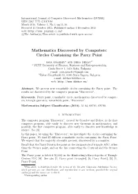 Circles Containing the Parry Point