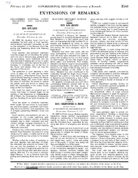Extensions of Remarks E143 EXTENSIONS of REMARKS