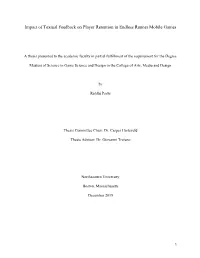 Impact of Textual Feedback on Player Retention in Endless Runner Mobile Games