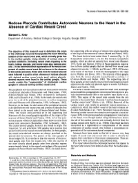 Nodose Placode Contributes Autonomic Neurons to the Heart in the Absence of Cardiac Neural Crest