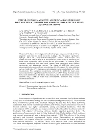 Preparation of Magnetite and Manganese Oxide Ionic Polymer Nanocomposite for Adsorption of a Textile Dye in Aqueous Solutions