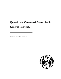 Quasi-Local Conserved Quantities in General Relativity
