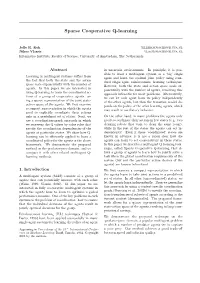 Sparse Cooperative Q-Learning