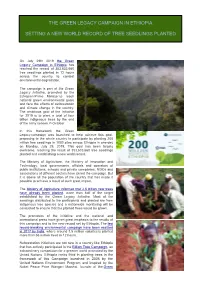 The Green Legacy Campaign in Ethiopia Setting a New World Record of Tree