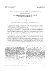 Wear Mechanisms and Surface Engineering of Forming Tools