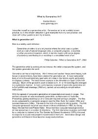 What Is Generative Art?