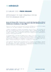 20 February 2020 - Press Release