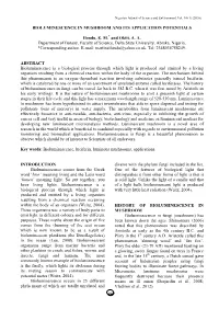 Bioluminescence in Mushroom and Its Application Potentials