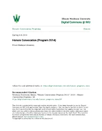 Honors Convocation (Program 2014)