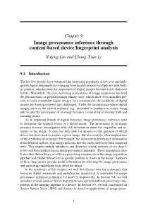 Image Provenance Inference Through Content-Based Device Fingerprint Analysis