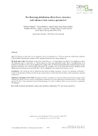 Pre-Flowering Defoliation Affects Berry Structure and Enhances Wine Sensory Parameters
