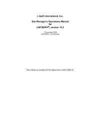 Site Manager's Operations Manual for LISTSERV®, Version 14.3