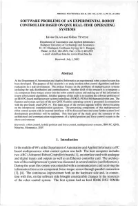 Software Problems of an Experimental Robot